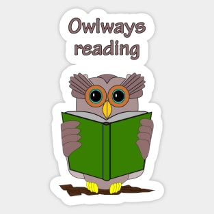 Owlways reading Sticker